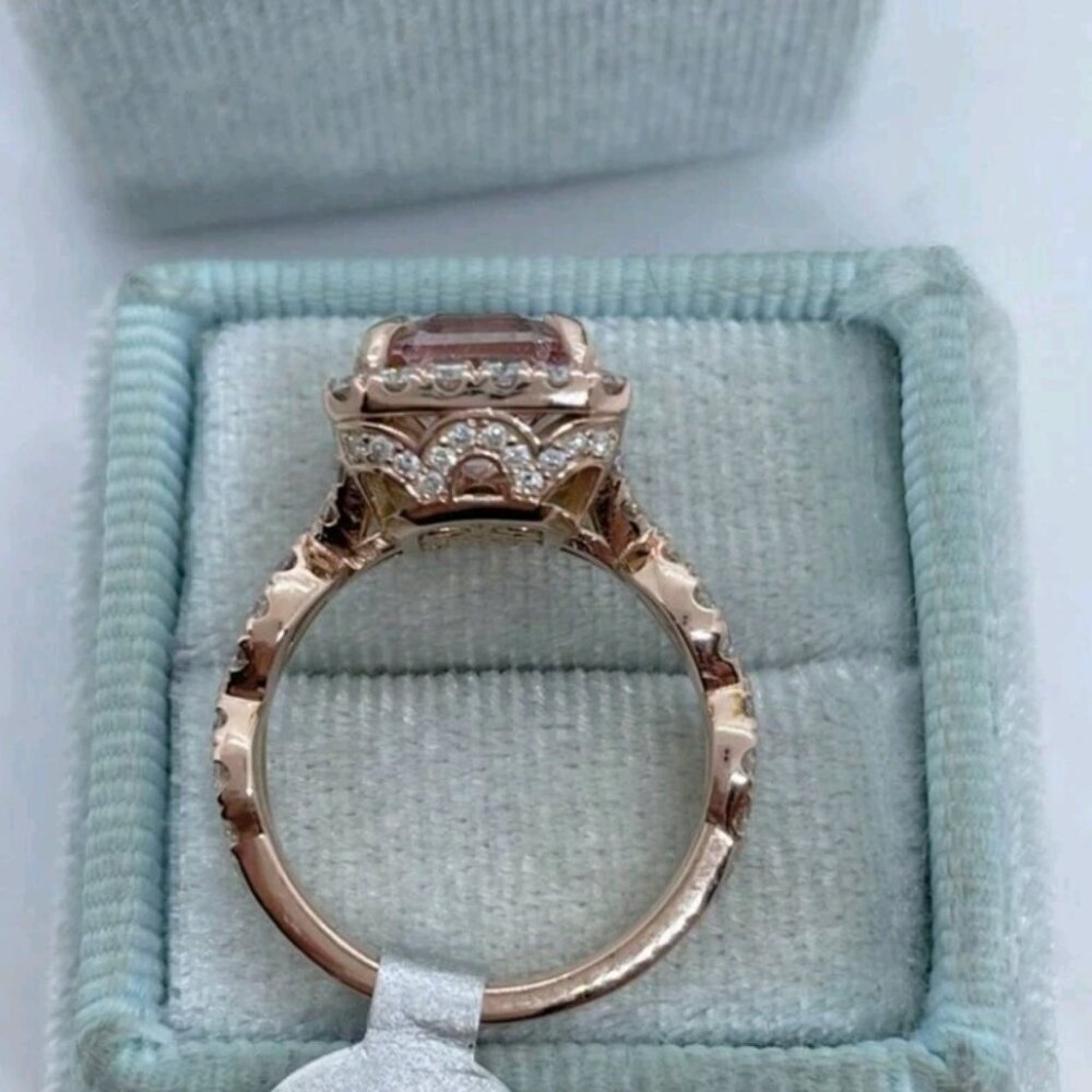 1Pcs Fashionable Shiny Rose Gold-Color Alloy Square Decorated Ring - Picture 6 of 6